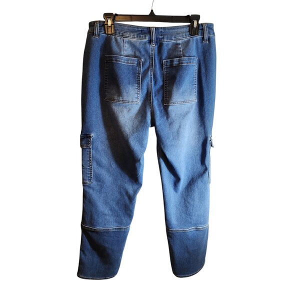 C ESTABLISHED 1946 DENIM CARGO PANTS JEANS SIZE 10 HI RISE SOFT POCKETS - Picture 6 of 11